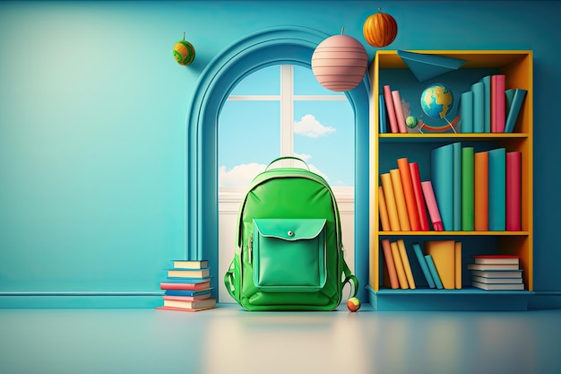 Back to school background Illustration AI Generative