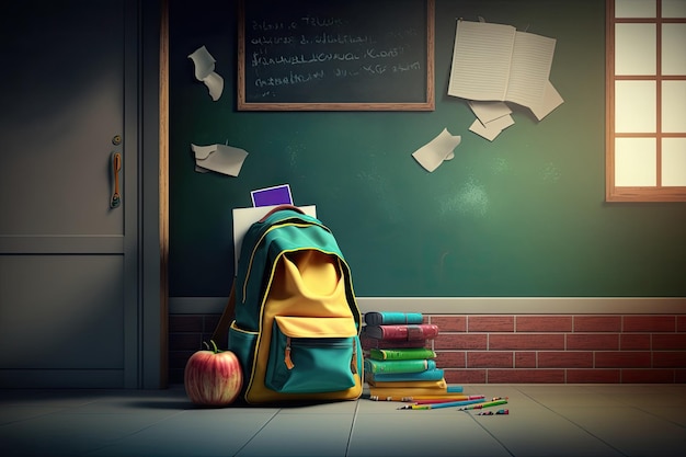 Back to school background Illustration AI Generative