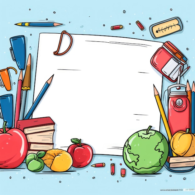 Back to school background Illustration AI GenerativexA