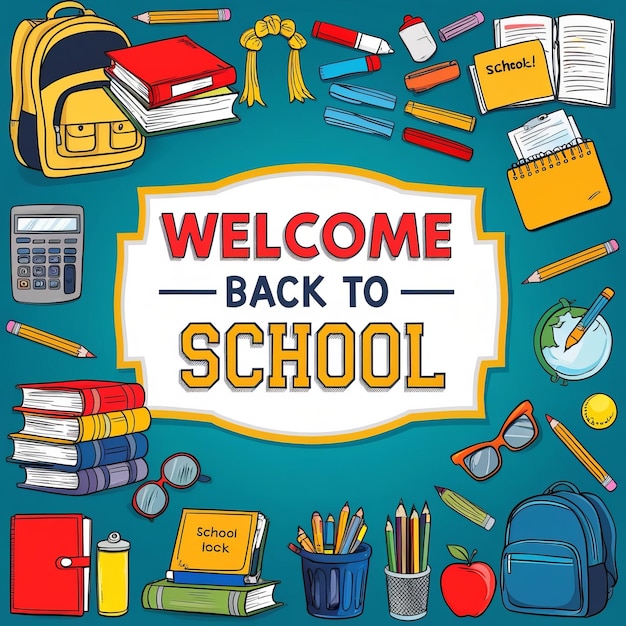 back to school background poster