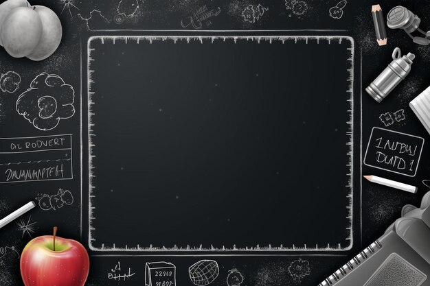 Photo back to school background with blackboard style