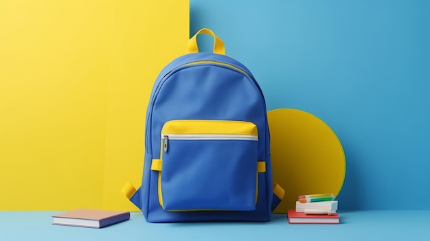 Back to school background with school bag Illustration AI GenerativexA