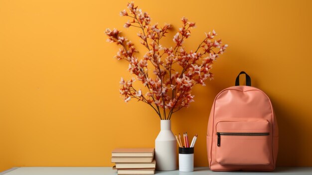 Back to school backpack with student supplies