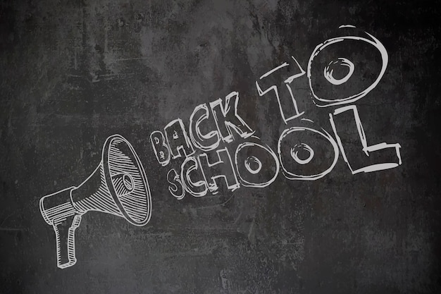 Photo back to school chalk on blackboard background