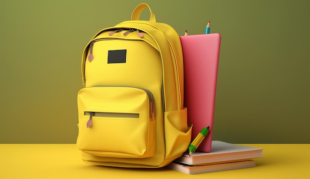 Back to school concept with backpack generative ai