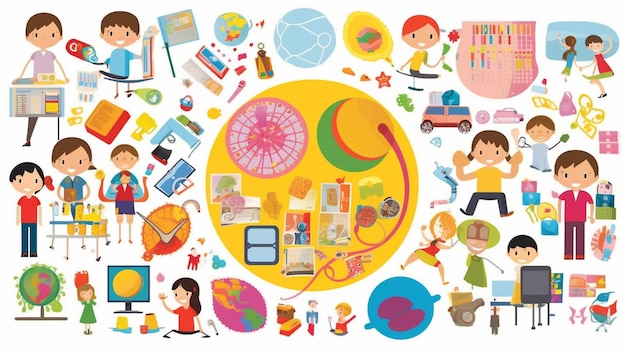 Back to school creative colorful learning unique ideas ai art illustration