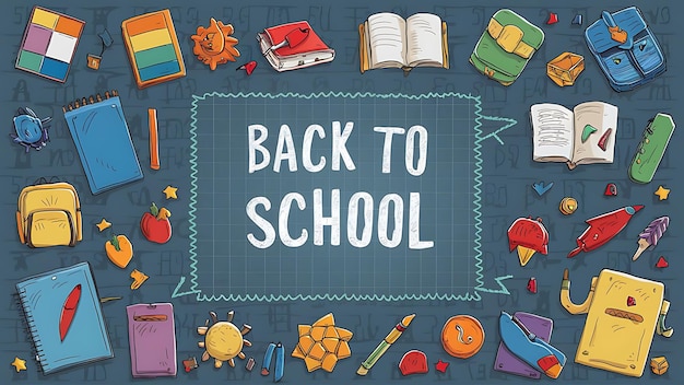 Back to school day illustration back to school day banner design
