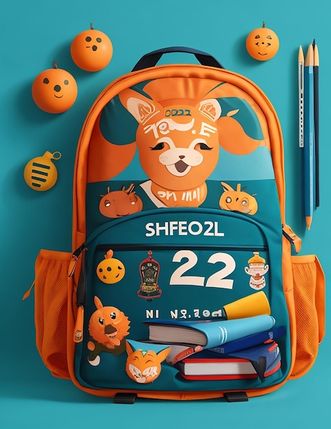 back to school design with school bag generative by Ai 07
