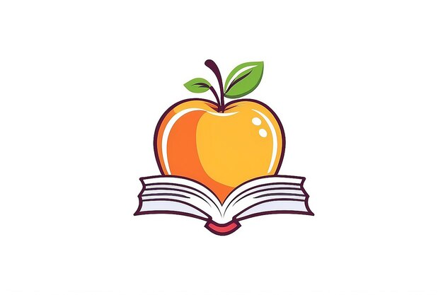 Back to school education study logo apple student care book symbol