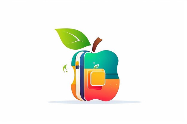 Back to school education study logo apple student care book symbol