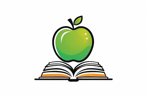 Back to school education study logo apple student care book symbol