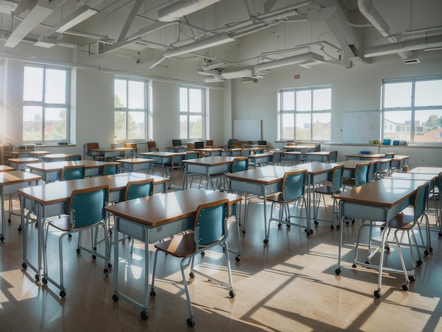 Back to School Embracing a Fresh Start in an Empty High School Classroom