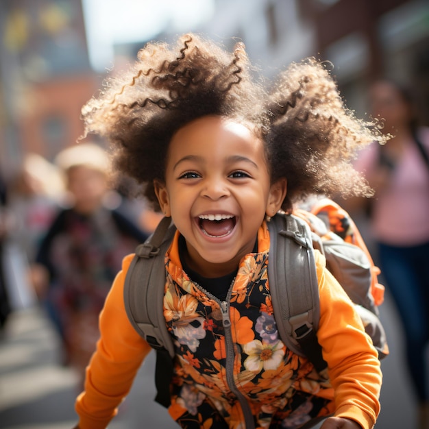 Back to School Energetic Child Engaging in Schoolyard Activities