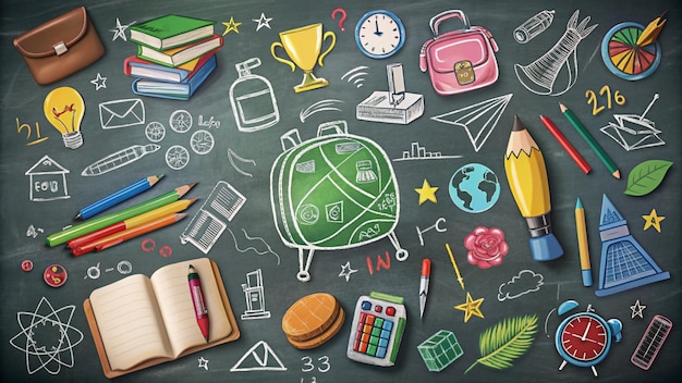 学校 に 戻る 手描き の 背景 の 絵
