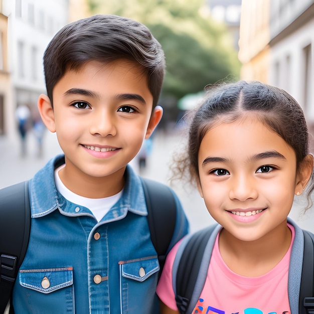 学校に戻って幸せな子供たち