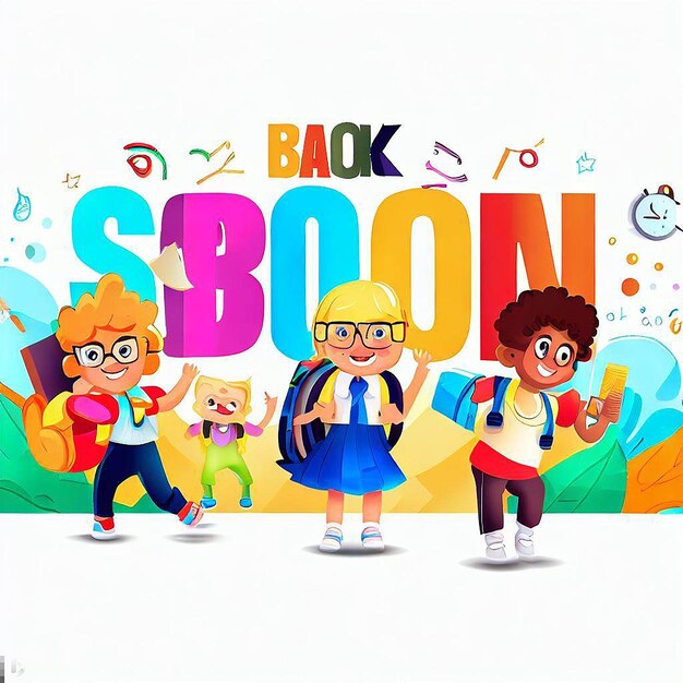 Back to school holiday background and design elements AI is born