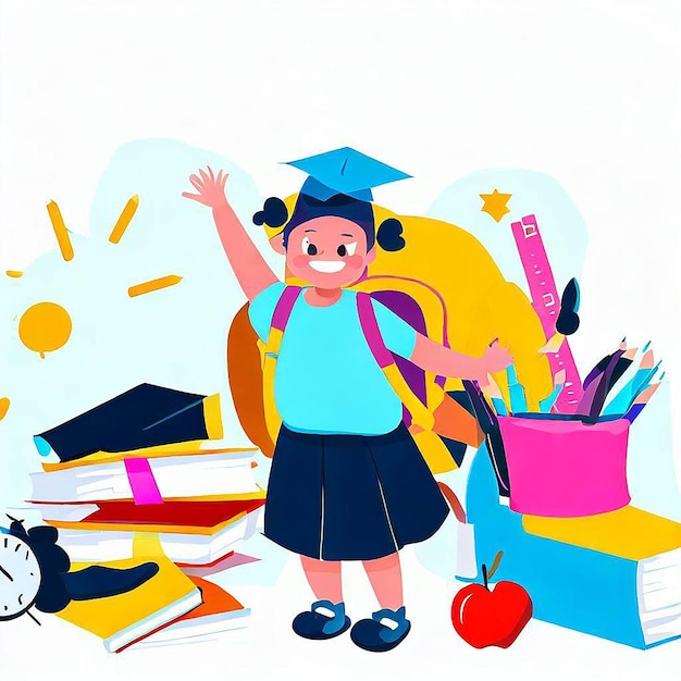 Back to school holiday background and design elements AI is born