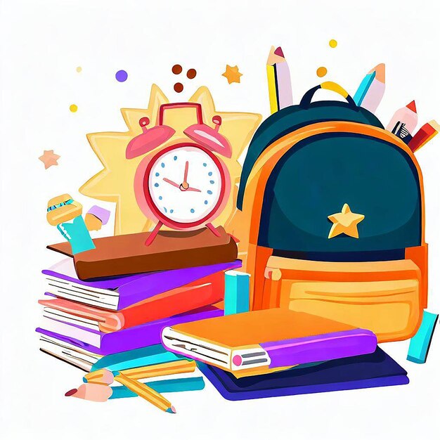 Back to school holiday background and design elements AI is born