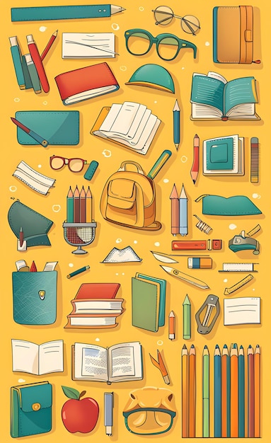 Photo back to school icons background