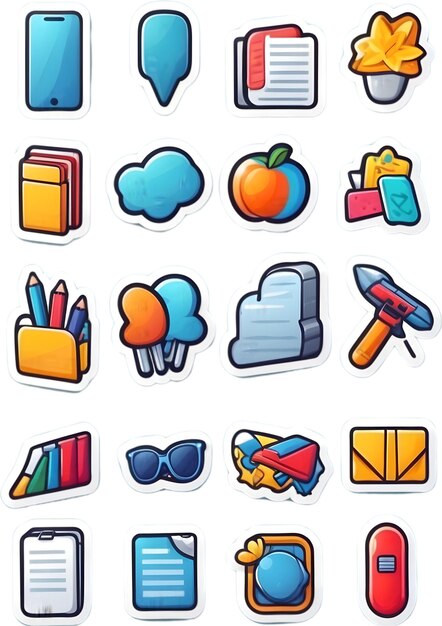 Photo back to school icons school supplies symbols education and learning study materials academic