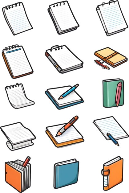 Back to school icons School supplies symbols Education and learning Study materials Academic