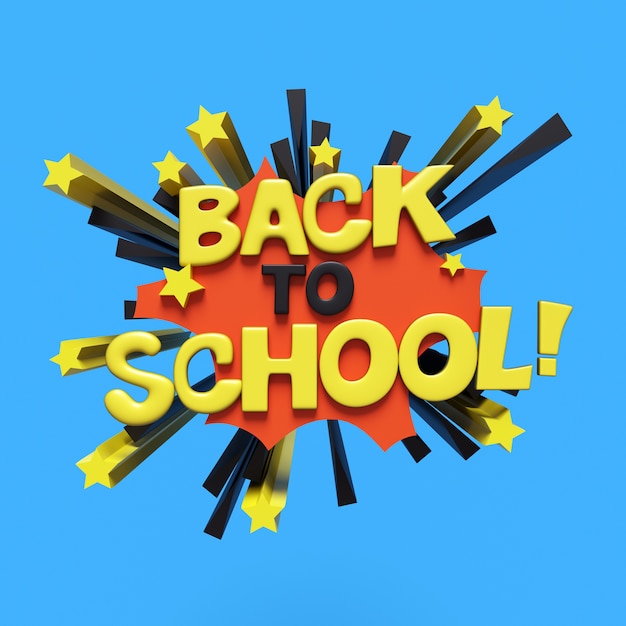 Photo back to school illustration 3d style