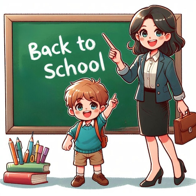 Photo back to school illustration back to school day