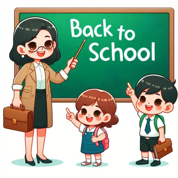 Photo back to school illustration back to school day