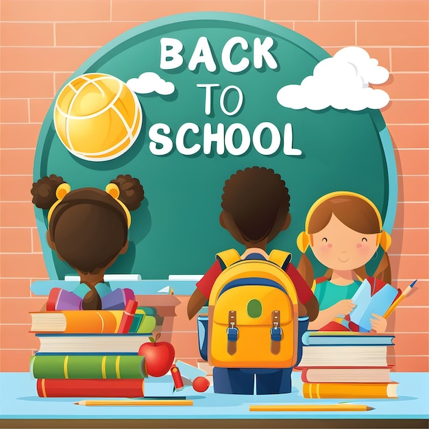 Back to school illustration background