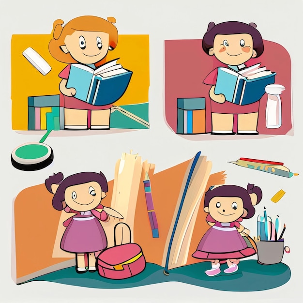 Back to school illustration cartoon