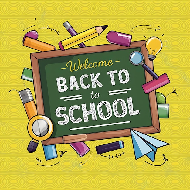 Back to school Illustration template design back to school