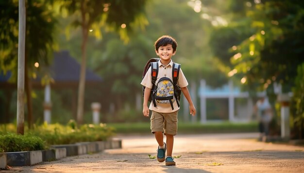 学校に戻る楽しくて幸せな教育コンセプト