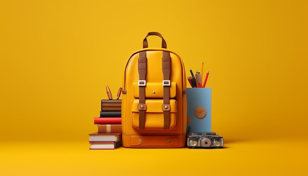 Back to school minimal school objects joyfull concept photography shoot