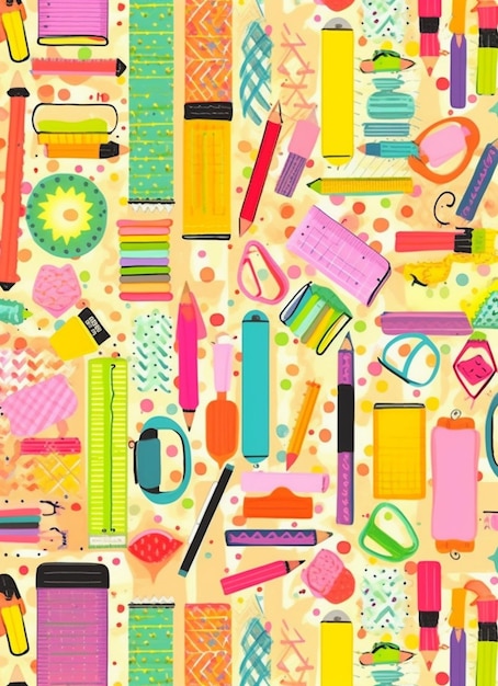 Back to school pattern collection hand drawn