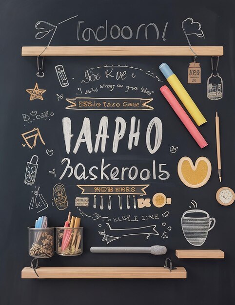 back to school sale design with chalkboard generative by Ai 01