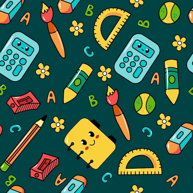 Photo back to school seamless pattern 8