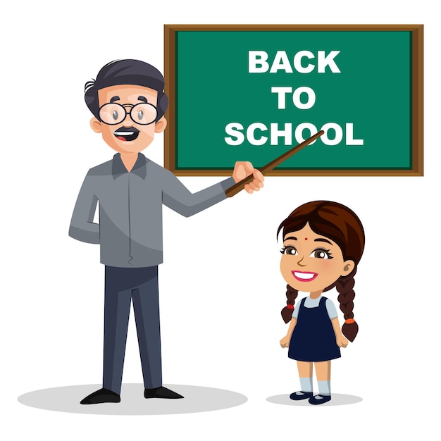 女の子と教える学校の先生に戻る