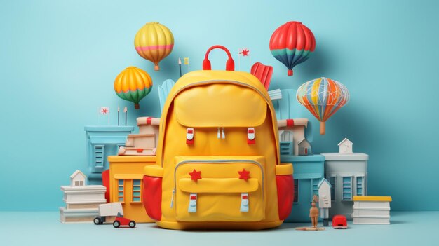 Back to school template Illustration AI GenerativexA