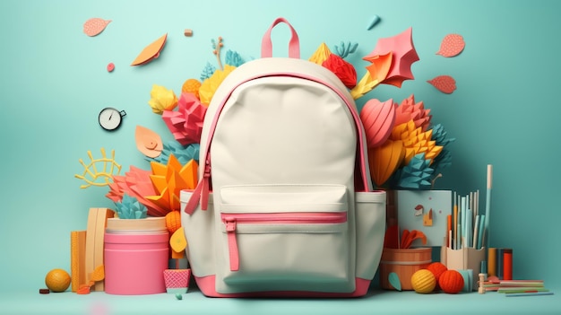 Back to school template Illustration AI GenerativexA