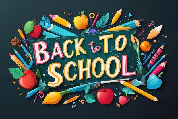 Foto back to school wallpaper illustrazione vettorialeback to school concept per bambini