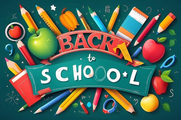 Back to school wallpaper Vector illustrationBack to school concept for children