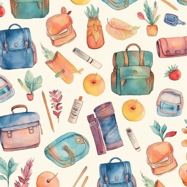 back to school watercolor petten