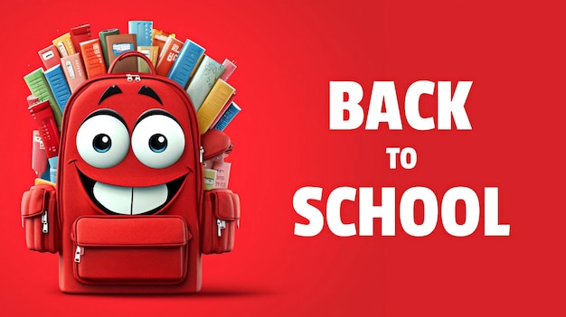 Back to school with Cartoon School Backpack Character Visual Puns