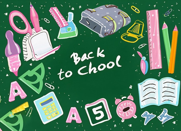 学校の背景を持って学校に戻る