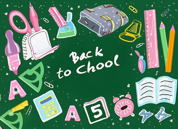 Photo back to school with school background