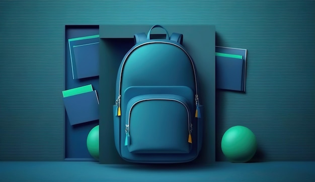 Back to school with school items and elements Online Learning study from home back to school flat design