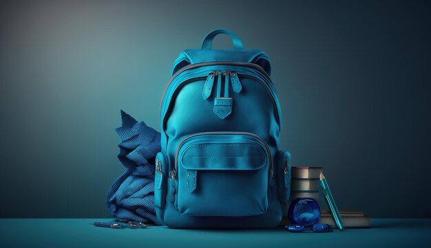 Back to school with school items and elements Online Learning study from home back to school flat design