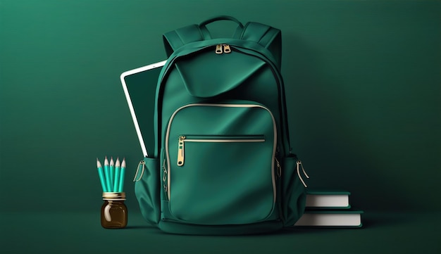 Back to school with school items and elements Online Learning study from home back to school flat design