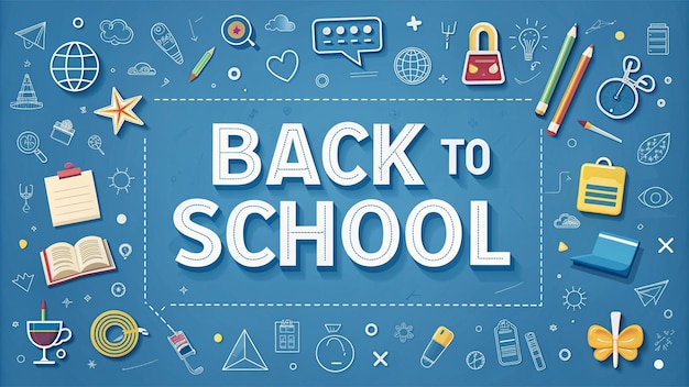 back to school with school supplies