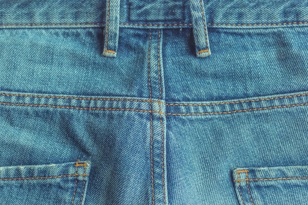 back side of classic denim jeans texture